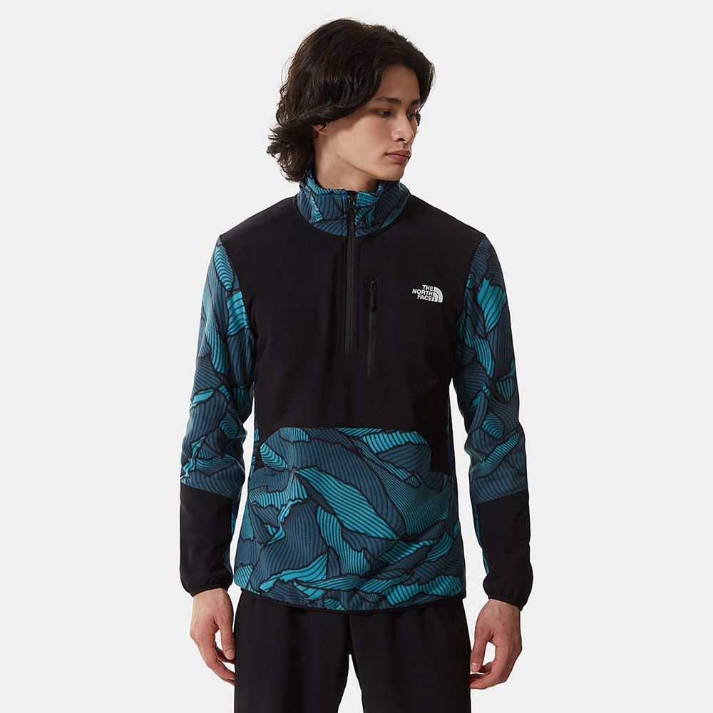 The North Face Fleece Jacket Mens Australia - The North Face Glacier Pro Quarter-Zip Blue Hiking (CY